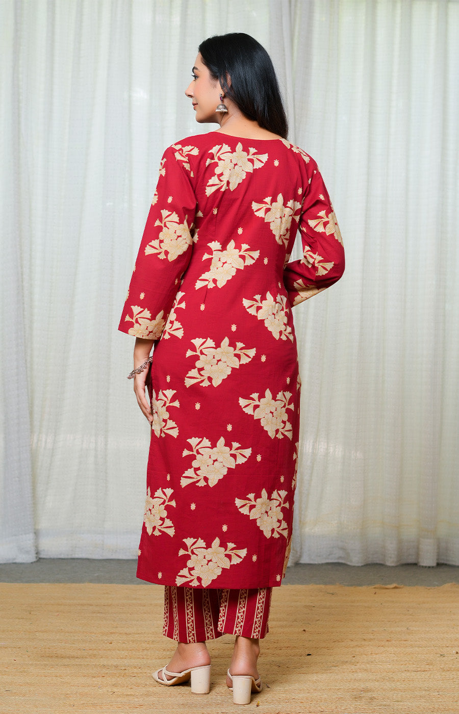 Gul – Crimson Floral Suit Set