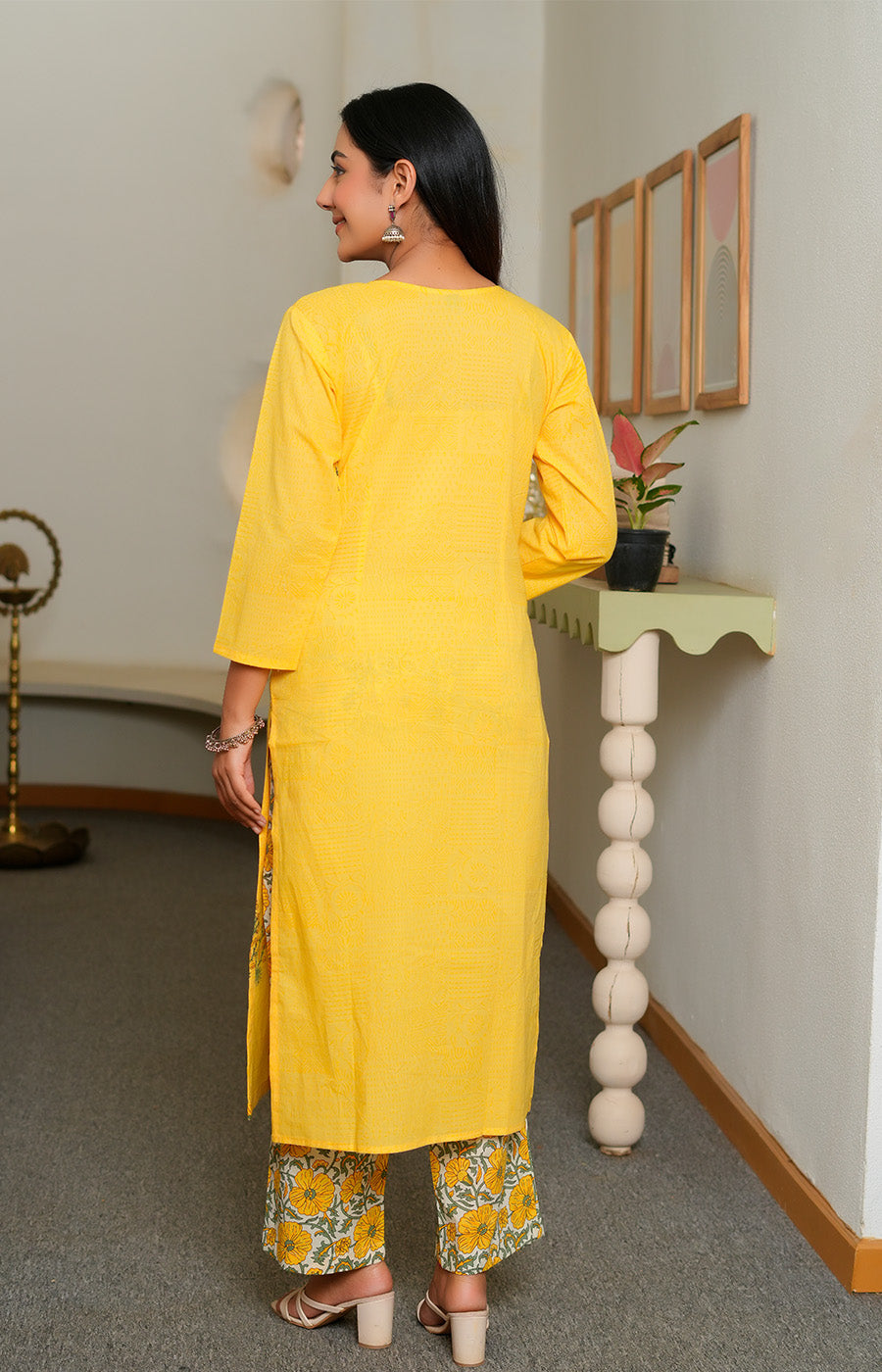Vasudha – Mustard Yellow Embroidered Kurta Set