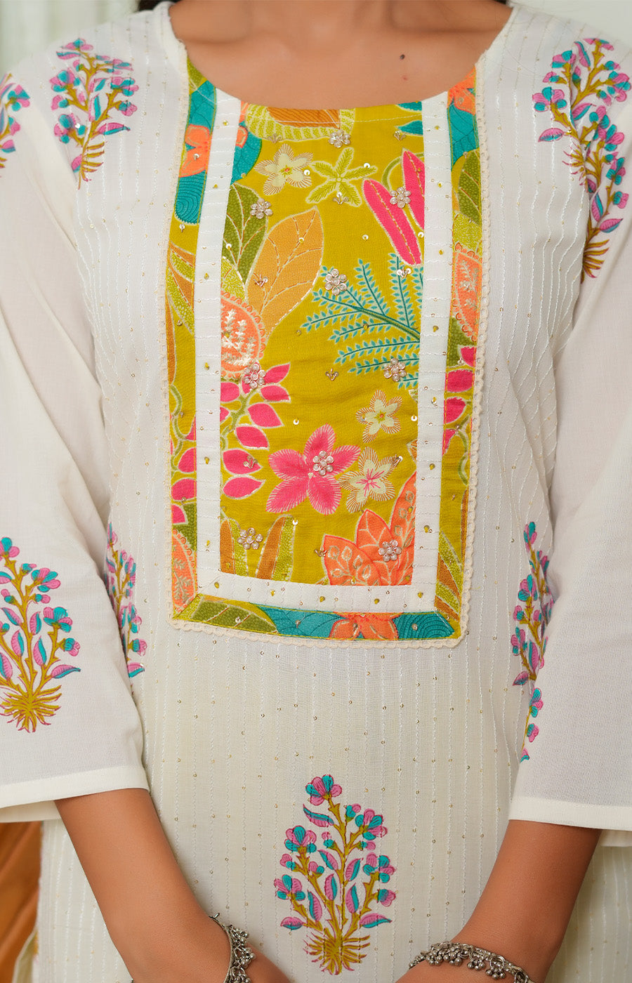 Vanya – Ivory Yellow Embroidered Suit Set