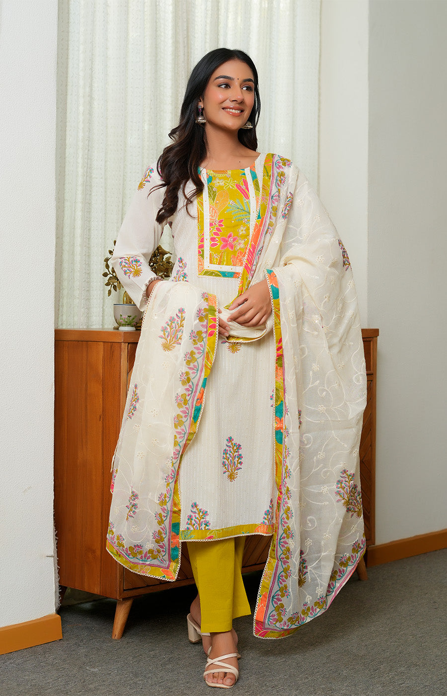 Vanya – Ivory Yellow Embroidered Suit Set