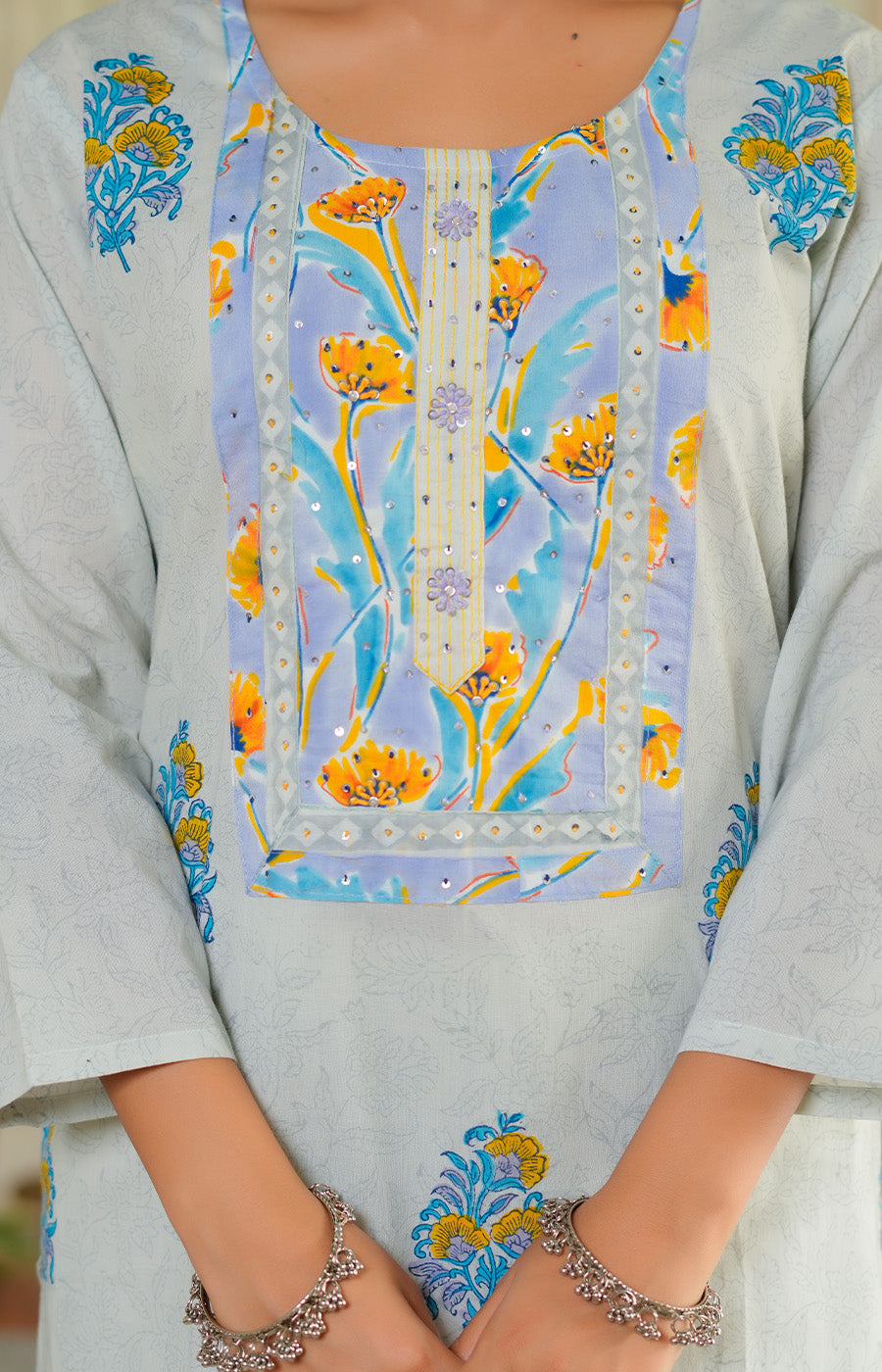 Tara – Powder Blue Embroidered Kurta Set