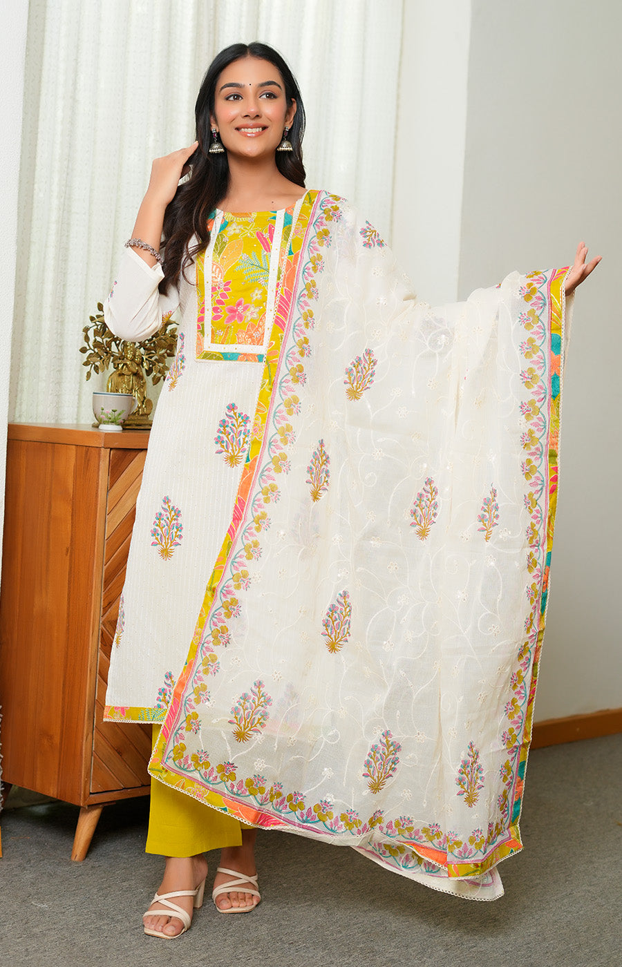 Vanya – Ivory Yellow Embroidered Suit Set